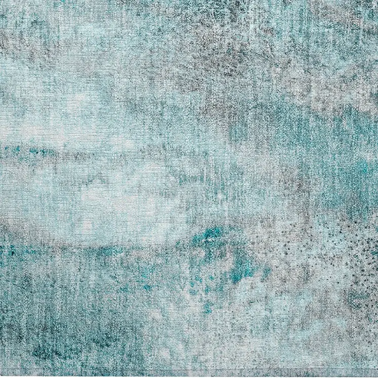 2' X 3' Gray and Ivory Abstract Washable Non Skid Indoor Outdoor Area Rug