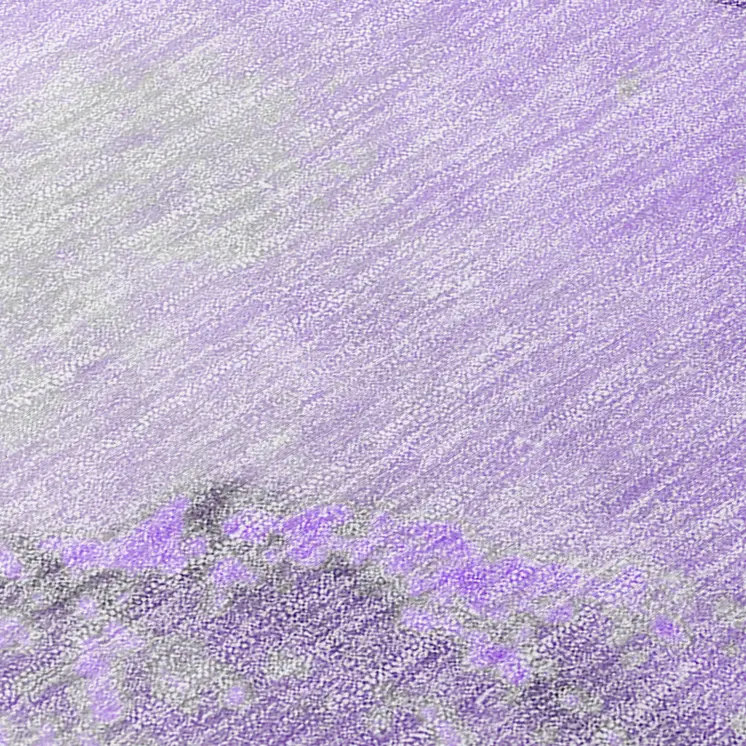 8' Purple And Ivory Round Abstract Washable Indoor Outdoor Area Rug