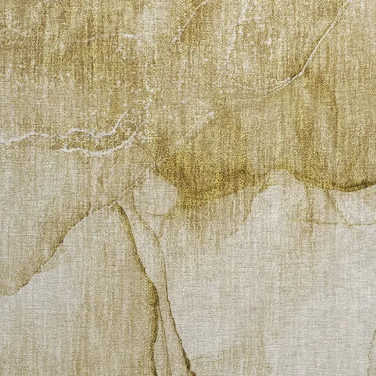 2' X 3' Beige Abstract Washable Indoor Outdoor Area Rug