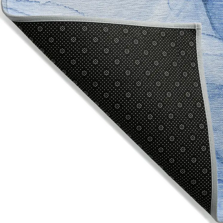 8' X 10' Blue Abstract Washable Indoor Outdoor Area Rug