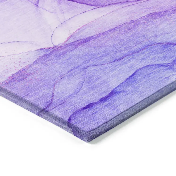2' X 3' Purple Abstract Washable Non Skid Indoor Outdoor Area Rug