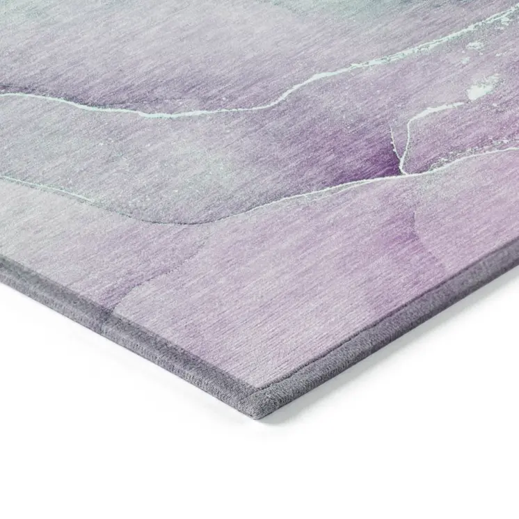 5' X 8' Green Abstract Washable Non Skid Indoor Outdoor Area Rug