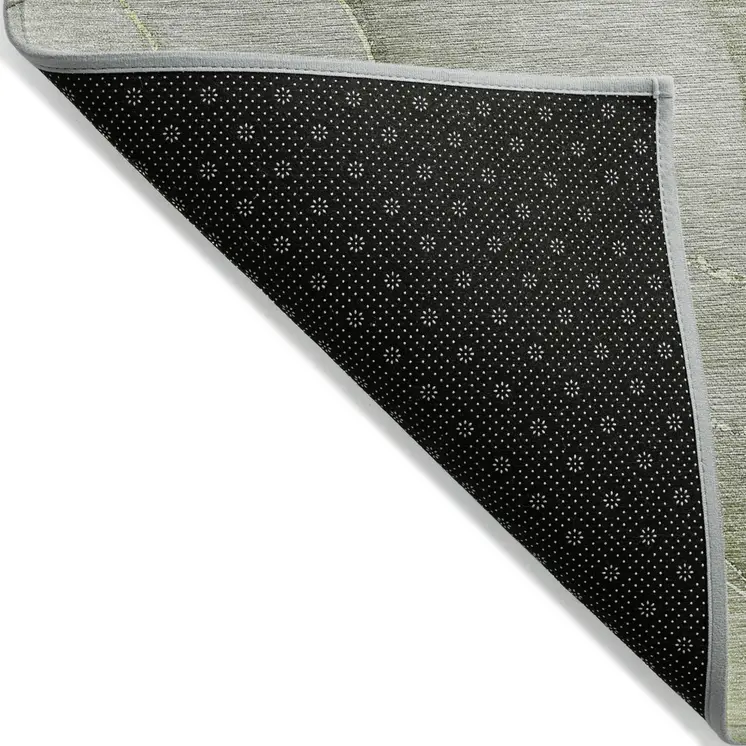 10' X 14' Olive Green Abstract Washable Non Skid Indoor Outdoor Area Rug