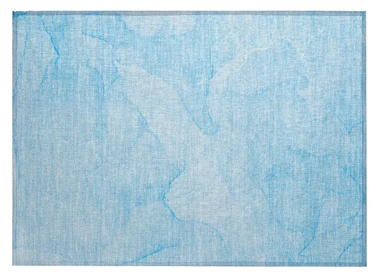 2' X 3' Blue Abstract Washable Non Skid Indoor Outdoor Area Rug