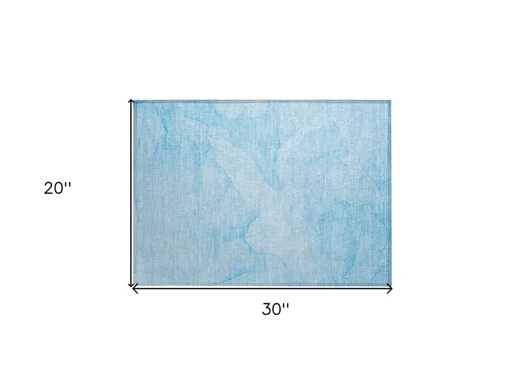 2' X 3' Blue Abstract Washable Non Skid Indoor Outdoor Area Rug