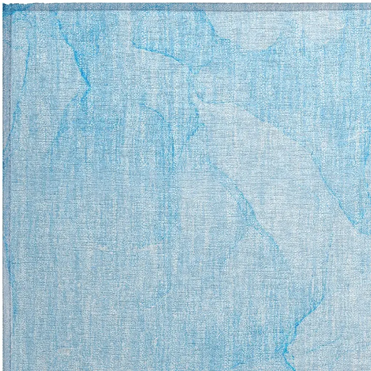 2' X 3' Blue Abstract Washable Non Skid Indoor Outdoor Area Rug