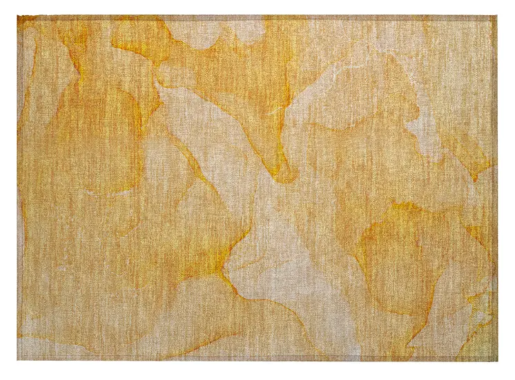 2' X 3' Orange Abstract Washable Non Skid Indoor Outdoor Area Rug