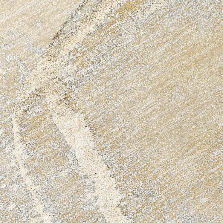 3' X 5' Beige Abstract Washable Indoor Outdoor Area Rug