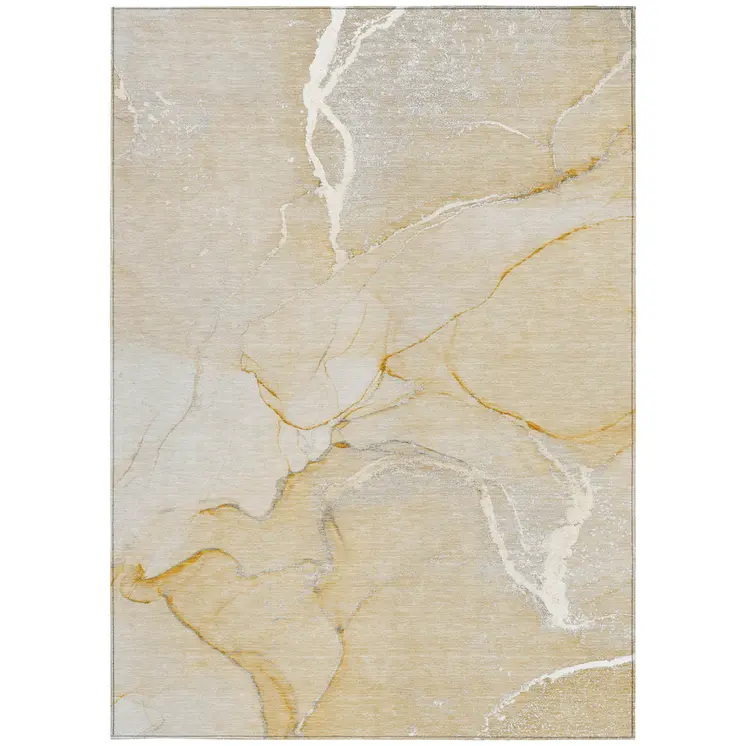10' X 14' Beige Abstract Washable Non Skid Indoor Outdoor Area Rug