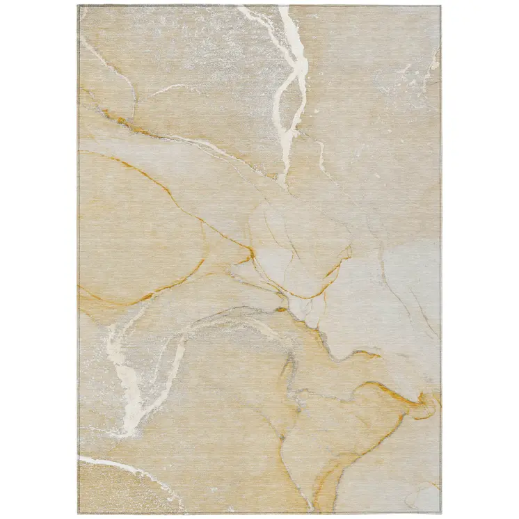 10' X 14' Beige Abstract Washable Non Skid Indoor Outdoor Area Rug