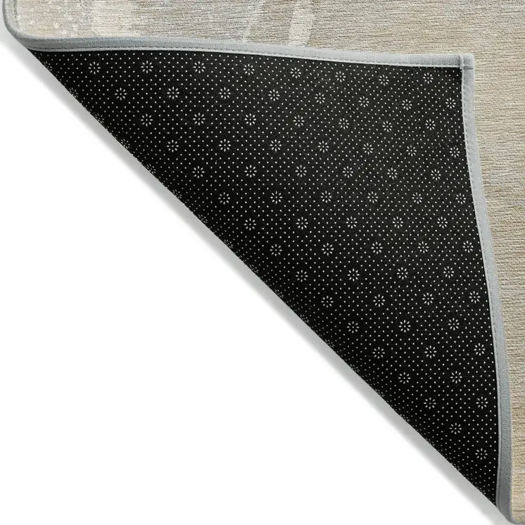 10' X 14' Beige Abstract Washable Non Skid Indoor Outdoor Area Rug