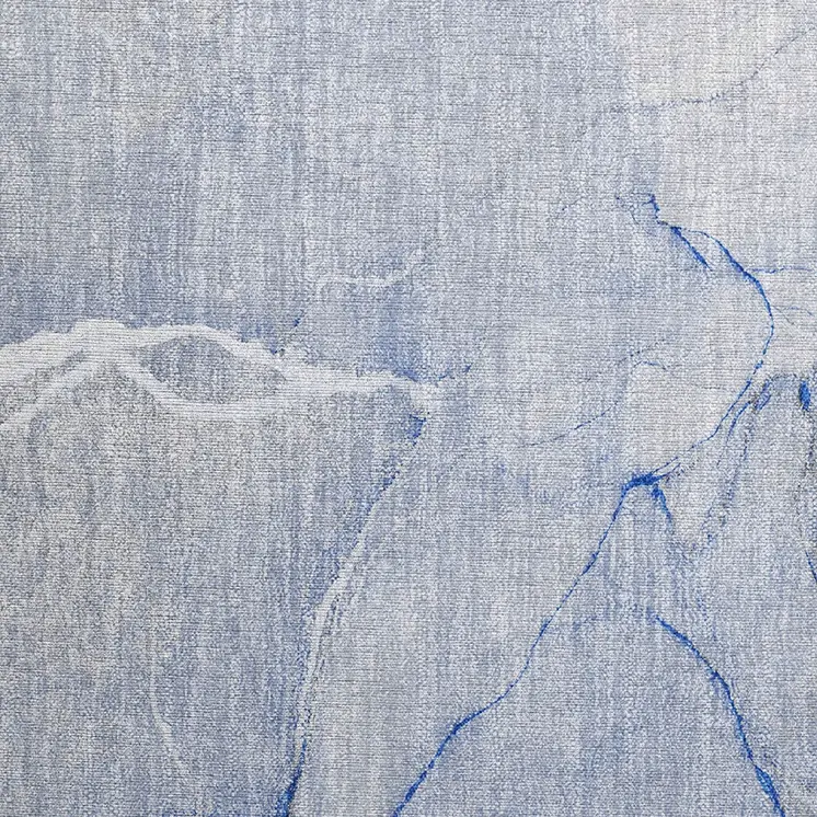 2' X 3' Blue Abstract Washable Non Skid Indoor Outdoor Area Rug