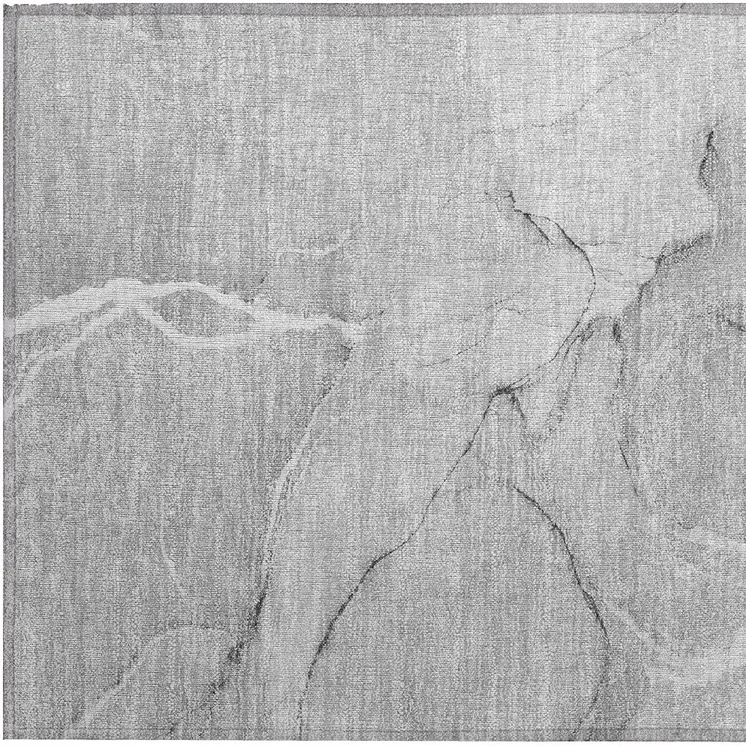 2' X 3' Gray Abstract Washable Non Skid Indoor Outdoor Area Rug