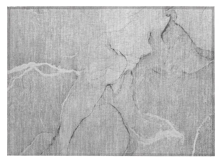 2' X 3' Gray Abstract Washable Non Skid Indoor Outdoor Area Rug
