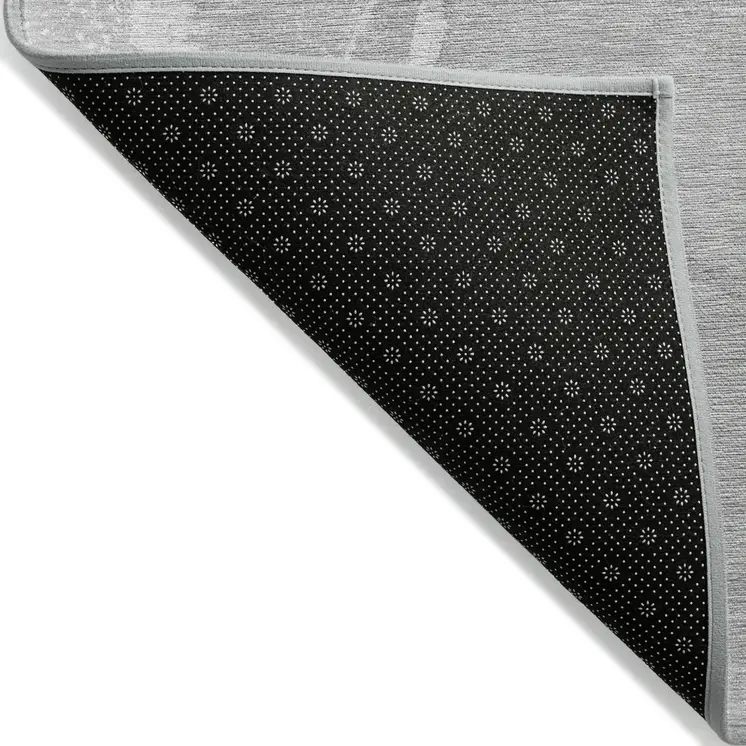 3' X 5' Gray Abstract Washable Non Skid Indoor Outdoor Area Rug