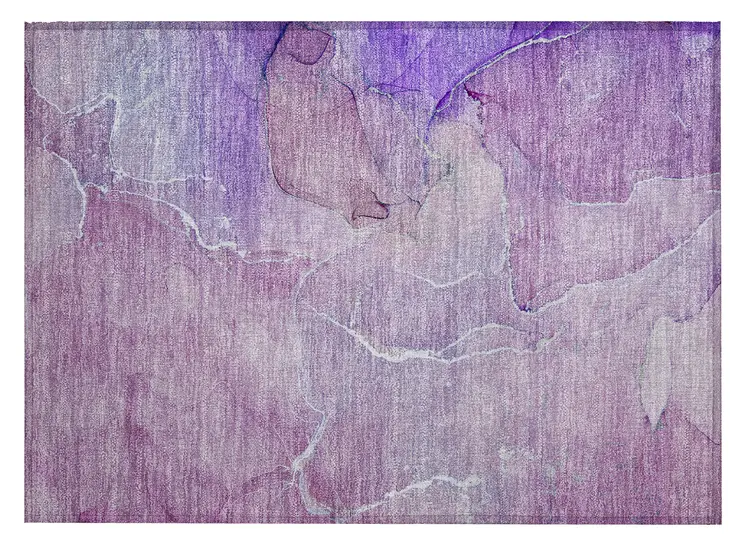 2' X 3' Purple Abstract Washable Non Skid Indoor Outdoor Area Rug