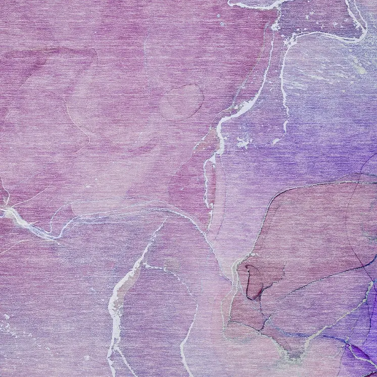 3' X 5' Purple Abstract Washable Non Skid Indoor Outdoor Area Rug
