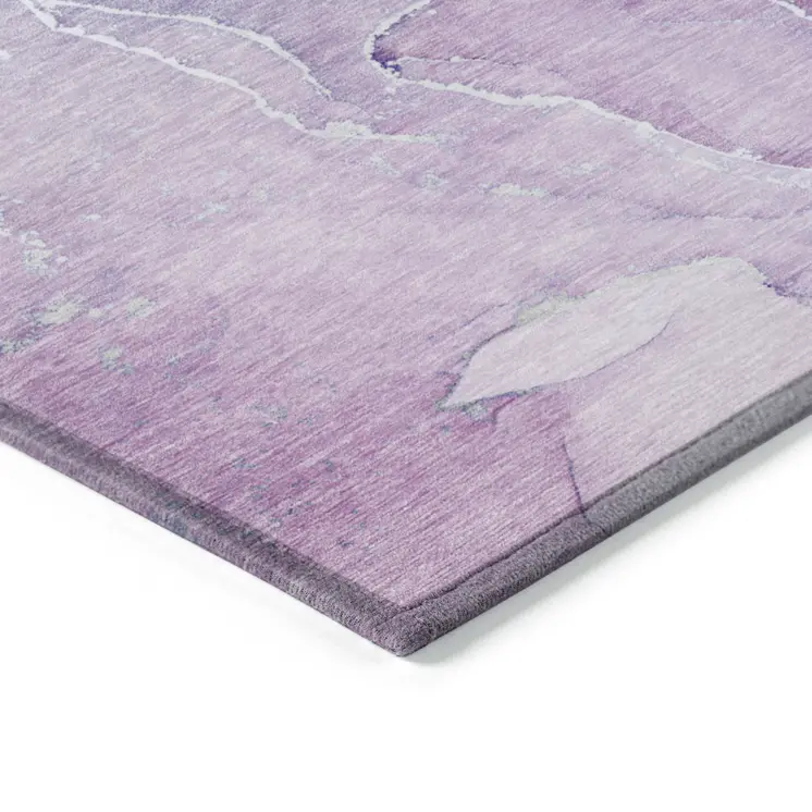 8' X 10' Purple Abstract Washable Non Skid Indoor Outdoor Area Rug