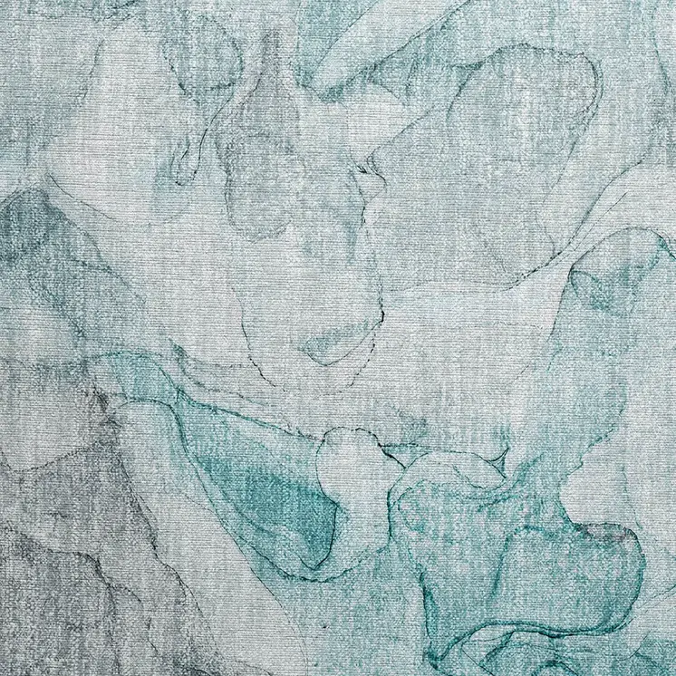 2' X 3' Gray and Ivory Abstract Washable Non Skid Indoor Outdoor Area Rug