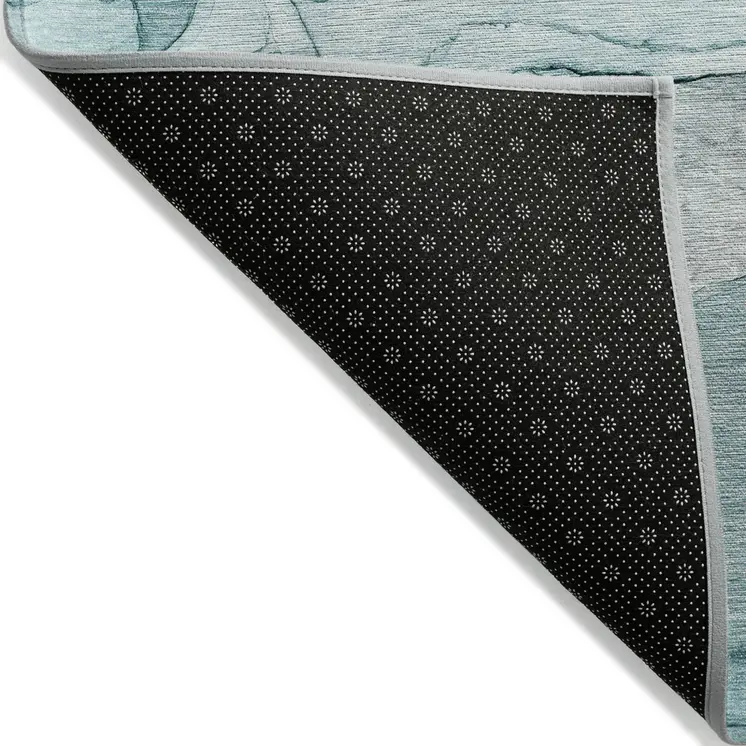 5' X 8' Gray and Ivory Abstract Washable Non Skid Indoor Outdoor Area Rug