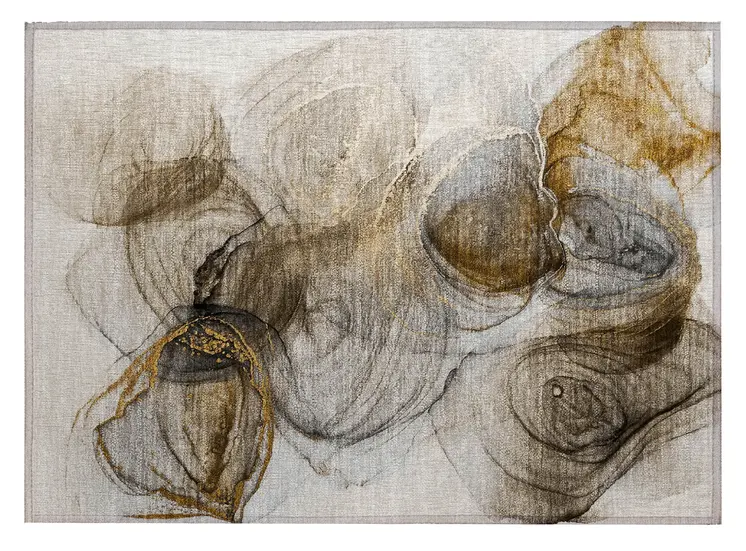 2' X 3' Brown Abstract Washable Non Skid Indoor Outdoor Area Rug