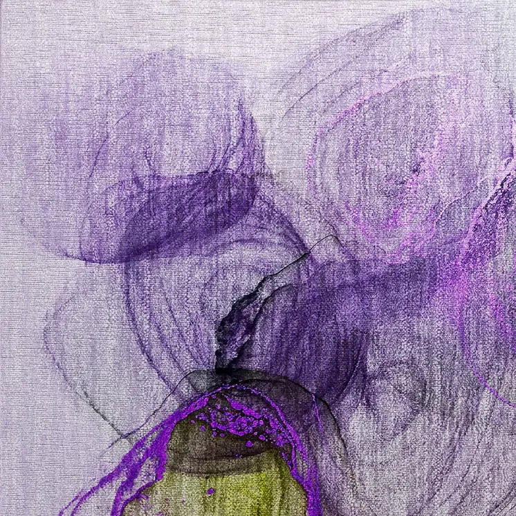 2' X 3' Purple Abstract Washable Non Skid Indoor Outdoor Area Rug