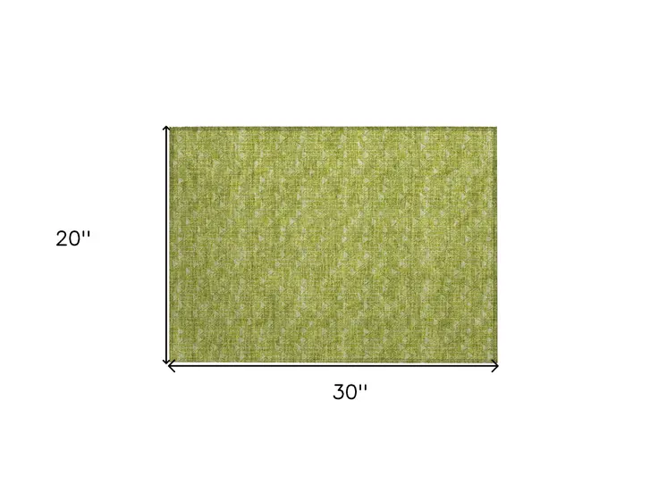 2' X 3' Moss Green Geometric Washable Non Skid Indoor Outdoor Area Rug