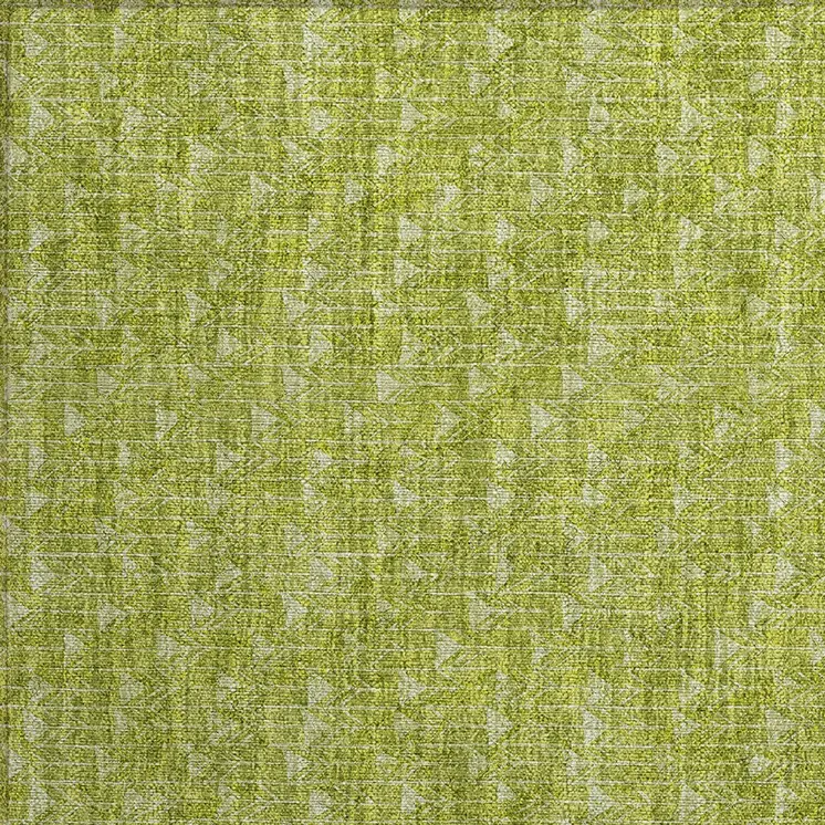 2' X 3' Moss Green Geometric Washable Non Skid Indoor Outdoor Area Rug