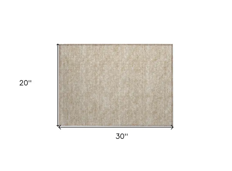 2' X 3' Tan Geometric Washable Non Skid Indoor Outdoor Area Rug