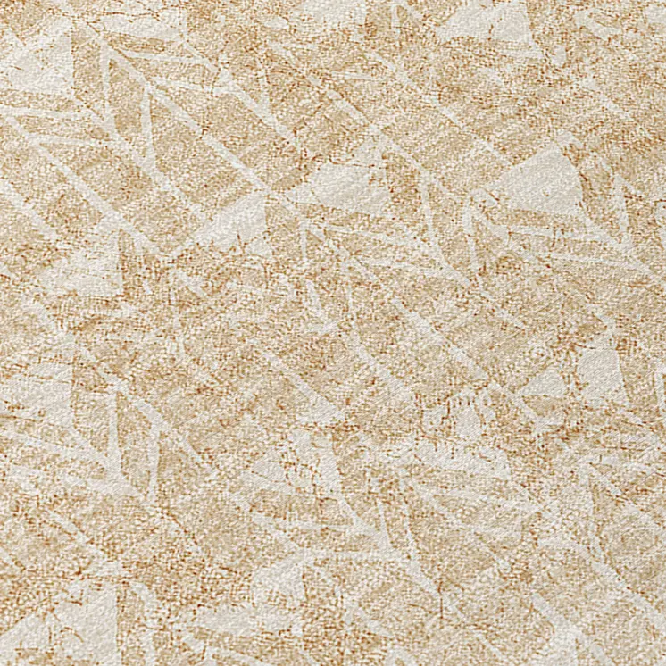 2' X 8' Beige Geometric Washable Indoor Outdoor Runner Rug