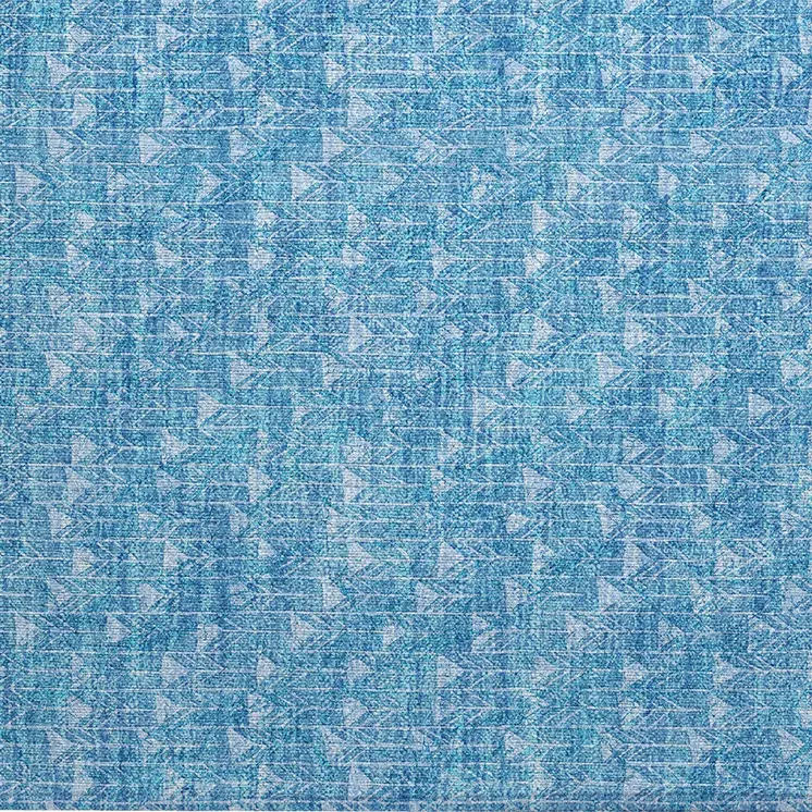 2' X 3' Blue Geometric Washable Non Skid Indoor Outdoor Area Rug