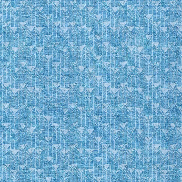 3' X 5' Blue Geometric Washable Non Skid Indoor Outdoor Area Rug