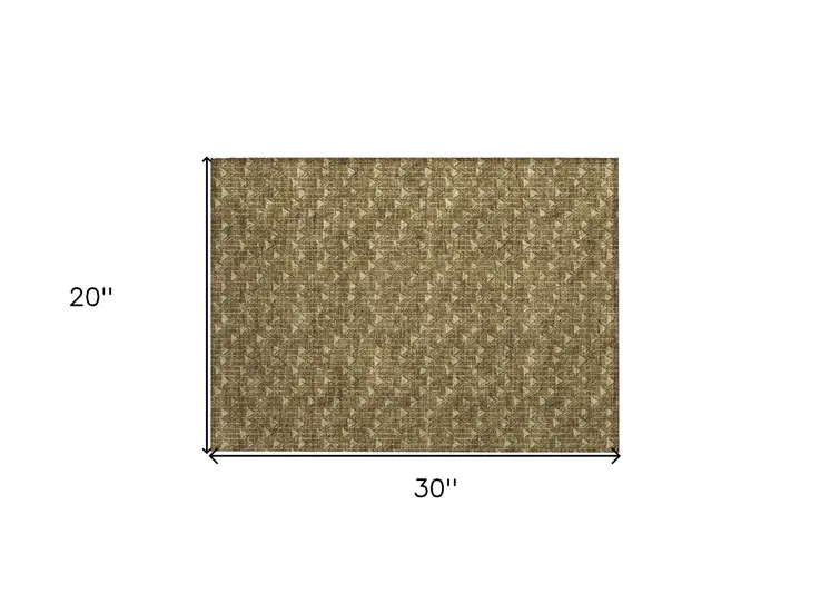 2' X 3' Brown Geometric Washable Non Skid Indoor Outdoor Area Rug