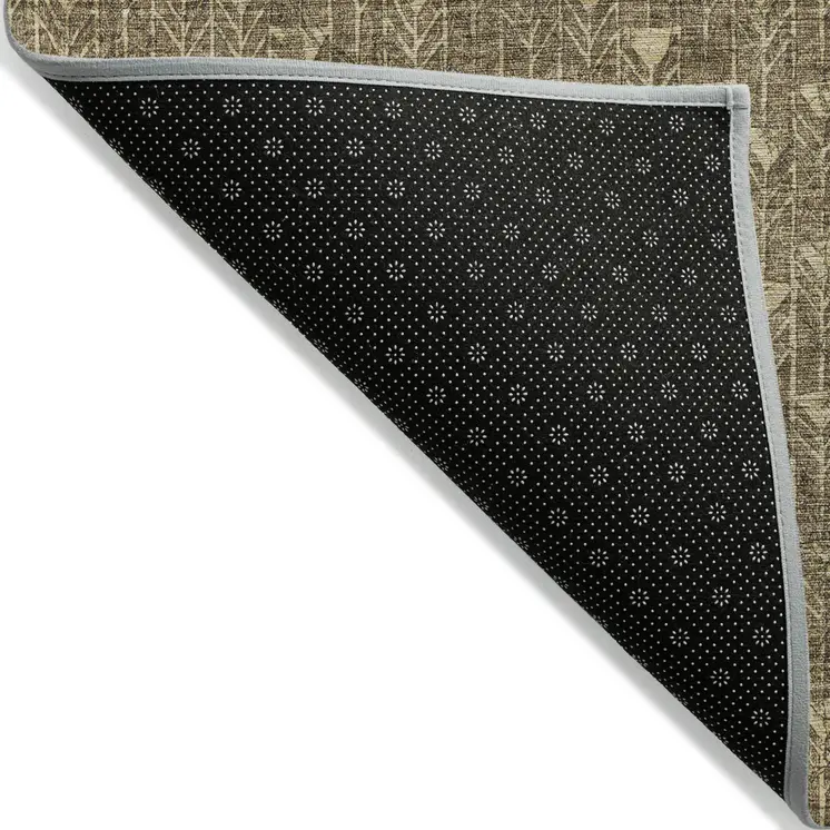 3' X 5' Brown Geometric Washable Non Skid Indoor Outdoor Area Rug