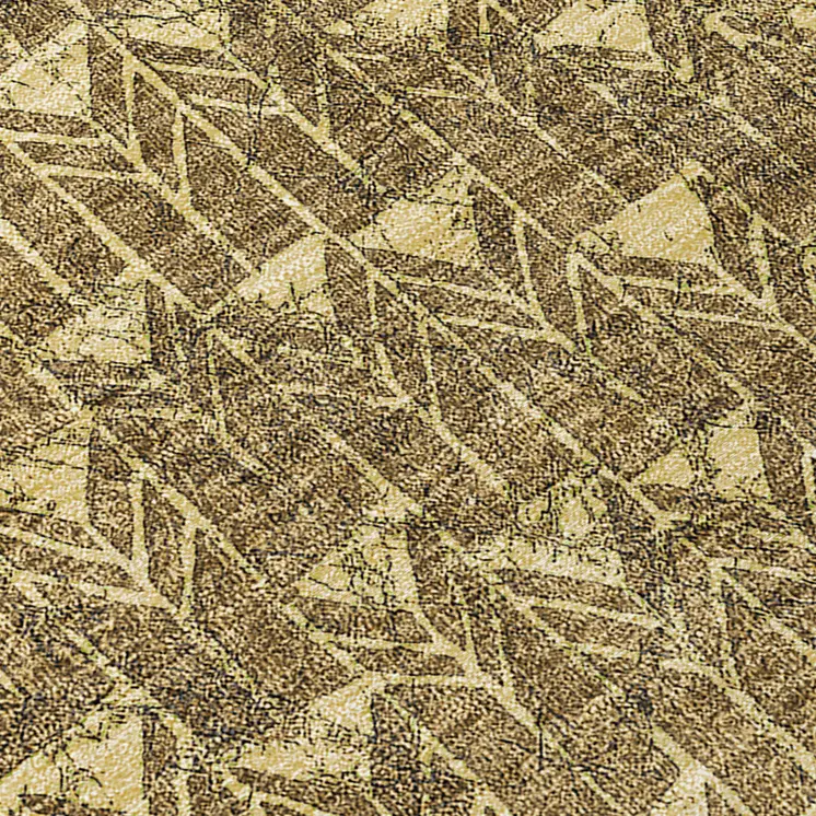 3' X 5' Brown Geometric Washable Non Skid Indoor Outdoor Area Rug