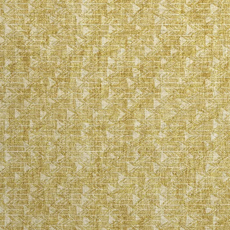 2' X 3' Gold Geometric Washable Non Skid Indoor Outdoor Area Rug