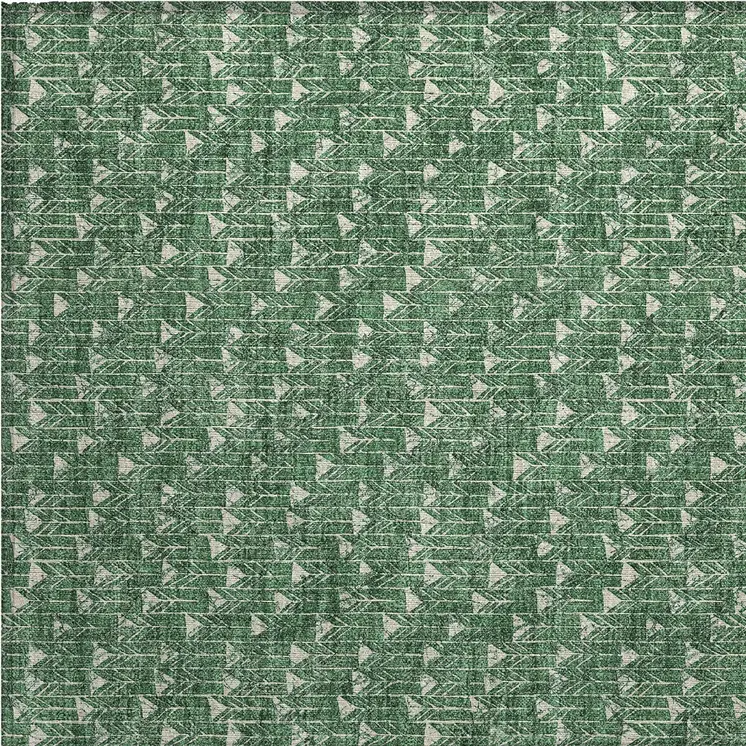 2' X 3' Sage Geometric Washable Non Skid Indoor Outdoor Area Rug
