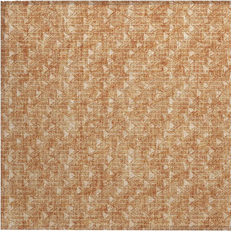 2' X 3' Salmon Geometric Washable Non Skid Indoor Outdoor Area Rug