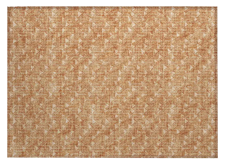 2' X 3' Salmon Geometric Washable Non Skid Indoor Outdoor Area Rug