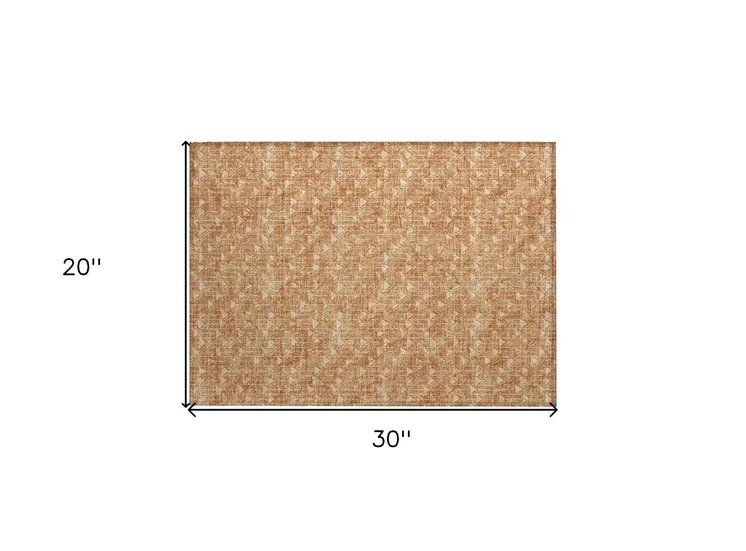 2' X 3' Salmon Geometric Washable Non Skid Indoor Outdoor Area Rug