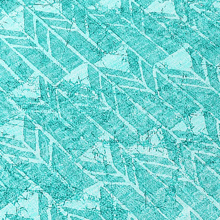 8' Round Turquoise Round Geometric Washable Non Skid Indoor Outdoor Area Rug
