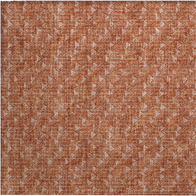 2' X 3' Terra Cotta Geometric Washable Non Skid Indoor Outdoor Area Rug