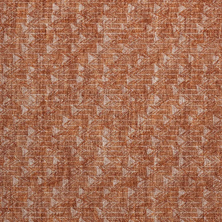 2' X 3' Terra Cotta Geometric Washable Non Skid Indoor Outdoor Area Rug
