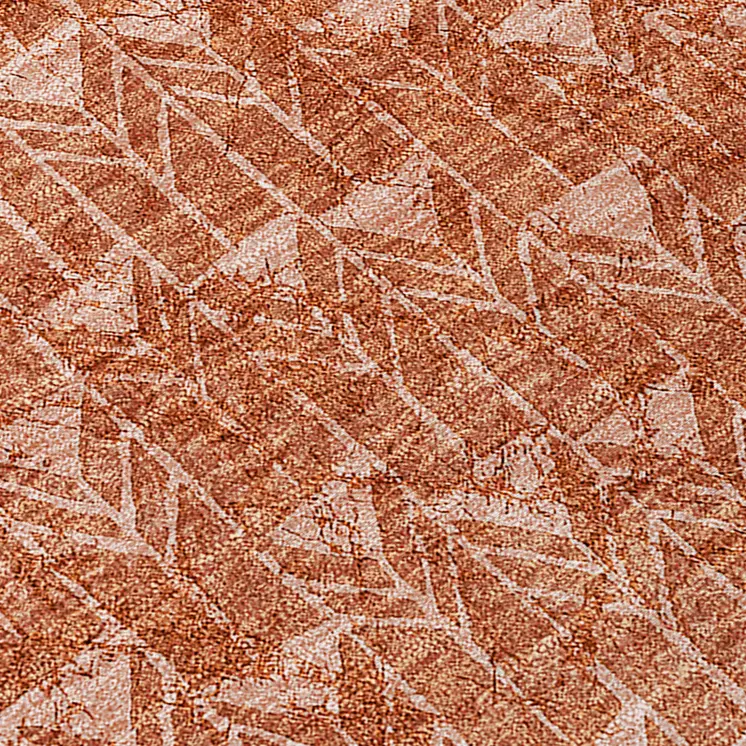 10' X 14' Terra Cotta Geometric Washable Non Skid Indoor Outdoor Area Rug