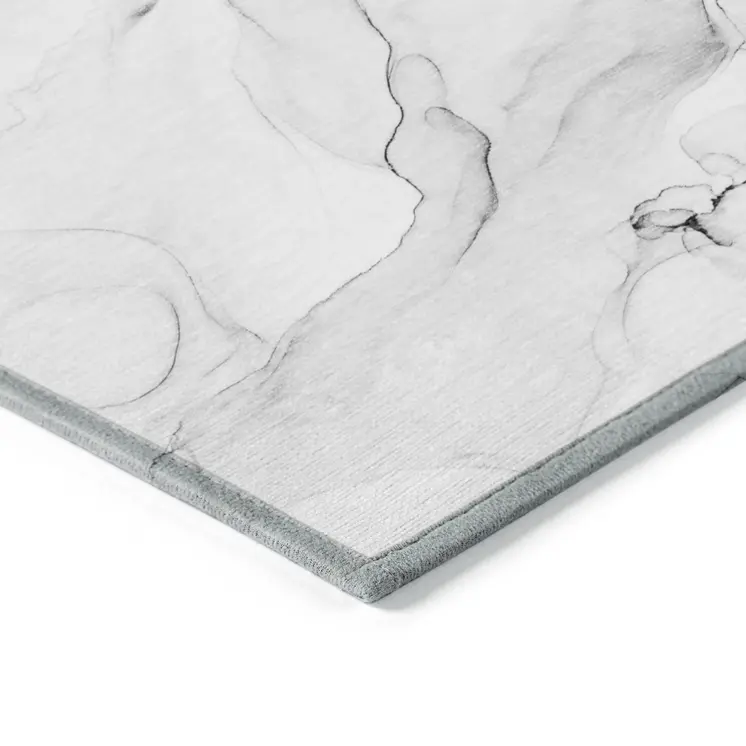 2' X 3' Gray Abstract Washable Non Skid Indoor Outdoor Area Rug