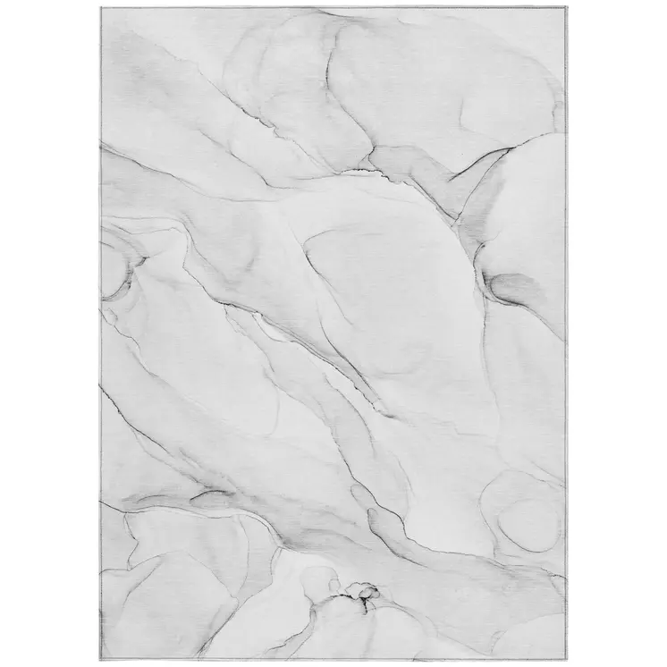 8' X 10' Gray Abstract Washable Non Skid Indoor Outdoor Area Rug