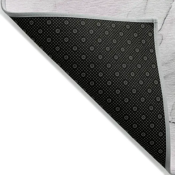 8' Round Gray and Pink Round Abstract Washable Non Skid Indoor Outdoor Area Rug