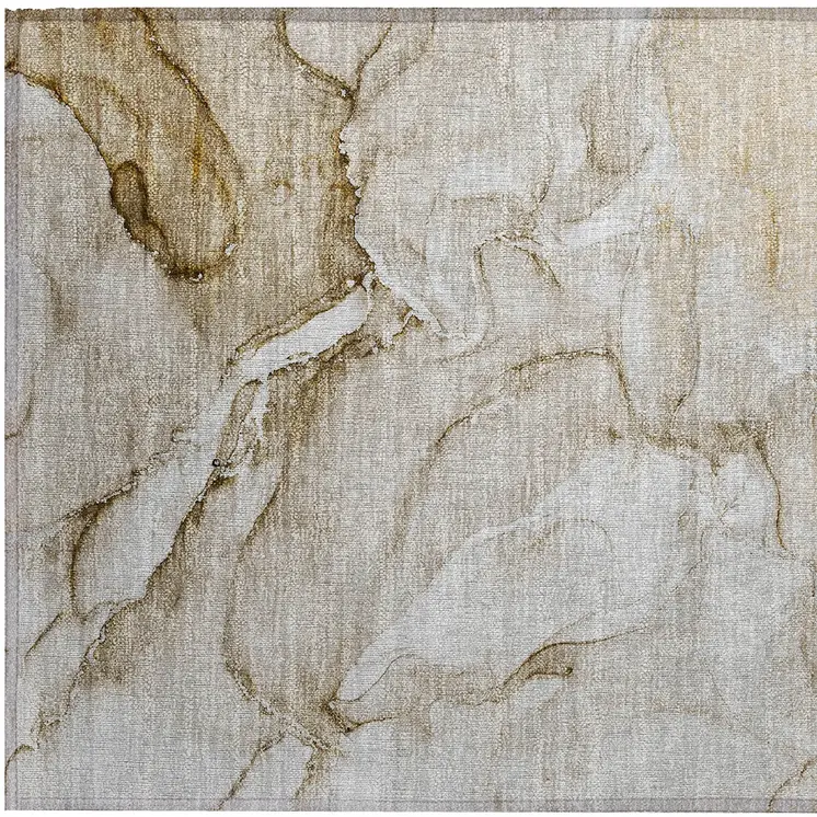 2' X 3' Brown Abstract Washable Non Skid Indoor Outdoor Area Rug