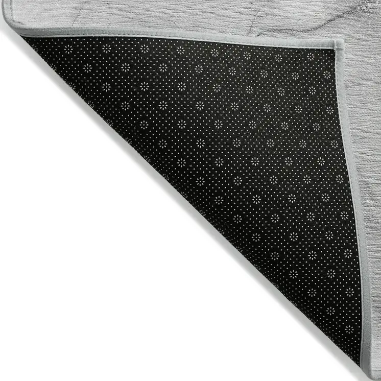 2' X 3' Gray Abstract Washable Non Skid Indoor Outdoor Area Rug