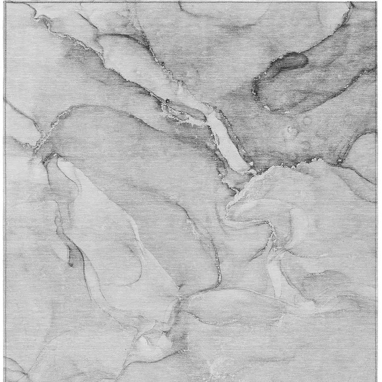 3' X 5' Gray Abstract Washable Non Skid Indoor Outdoor Area Rug